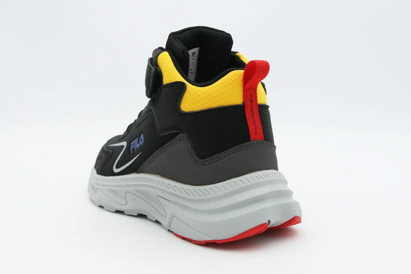 Fila Strong 4 V Nanobionic Παιδικά Sneakers Μαύρα, Γκρι, Κίτρινα