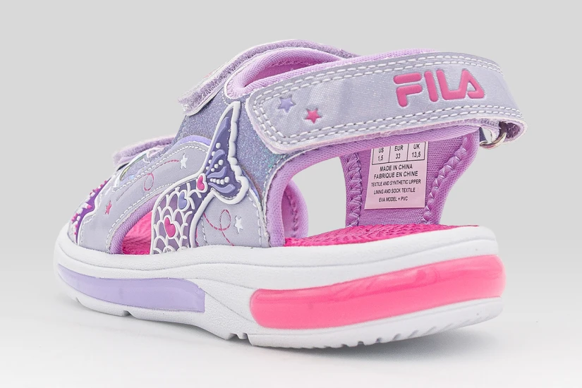 Fila Mermaid Velcro Lights Παιδικά Σανδάλια Λιλά, Διάφορα Χρώματα