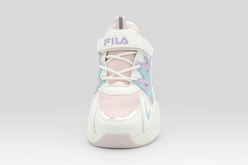 Fila Space 4 Memory Velcro Παιδικά Sneakers Λευκά, Μωβ, Σιέλ