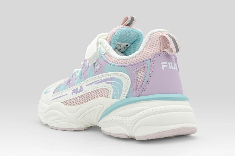 Fila Space 4 Memory Velcro Παιδικά Sneakers Λευκά, Μωβ, Σιέλ