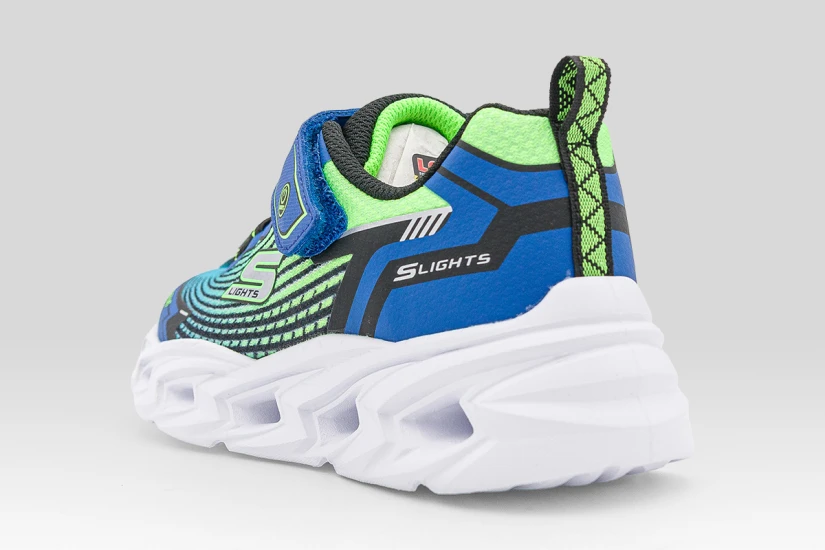 Skechers S Lights Vortex 3.0 Παιδικά Sneakers Μπλε, Λαχανί, Λευκά