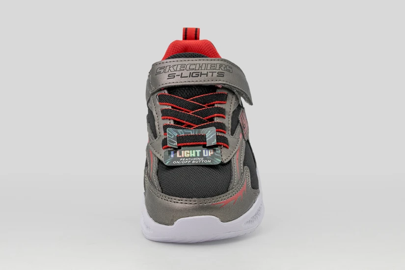 Skechers S Lights Meteor Lights Παιδικά Sneakers Γκρι, Μαύρα, Λευκά