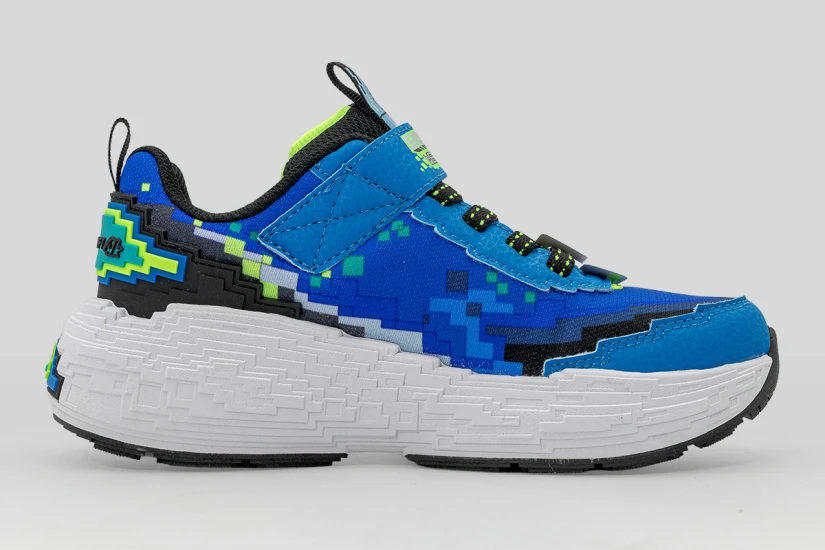 Skechers Mega-Craft 4K Παιδικά Sneakers Μπλε, Μαύρα, Λαχανί, Λευκά