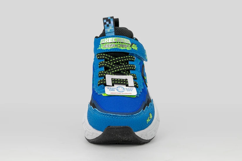 Skechers Mega-Craft 4K Παιδικά Sneakers Μπλε, Μαύρα, Λαχανί, Λευκά