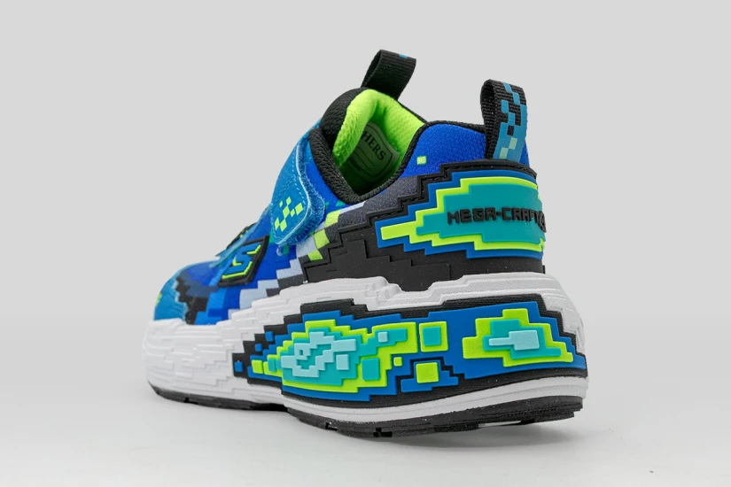 Skechers Mega-Craft 4K Παιδικά Sneakers Μπλε, Μαύρα, Λαχανί, Λευκά