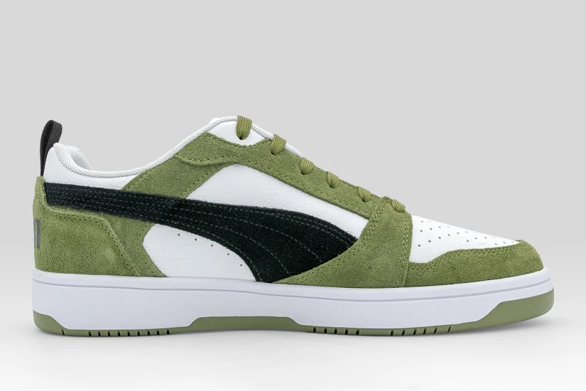 Puma Rebound V6 Low Ανδρικά Sneakers Λαδί, Μαύρα, Λευκά