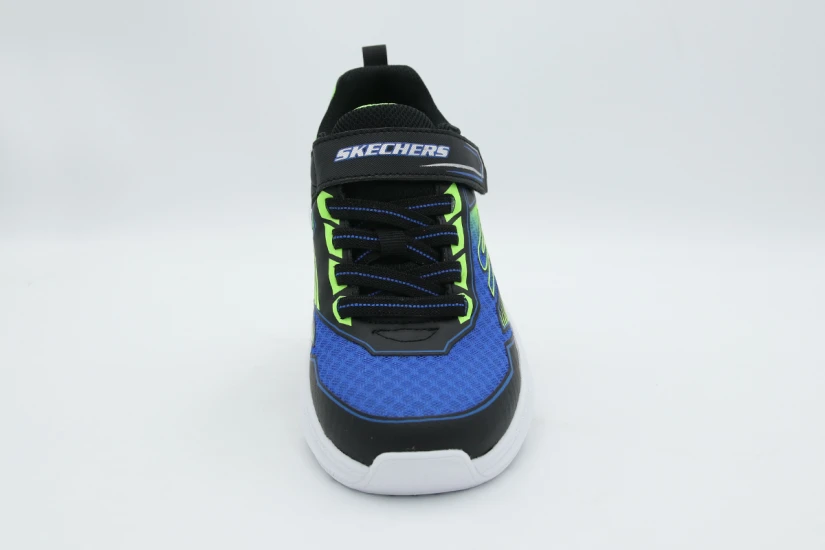 Skechers Microspec Velocity-Grid-Drift Παιδικά Sneakers Μαύρα, Μπλε, Λαχανί, Λευκά