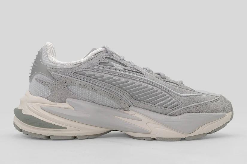 Puma RS Surge Hairy Suede Ανδρικά Sneakers Γκρι Ανοιχτό, Εκρού