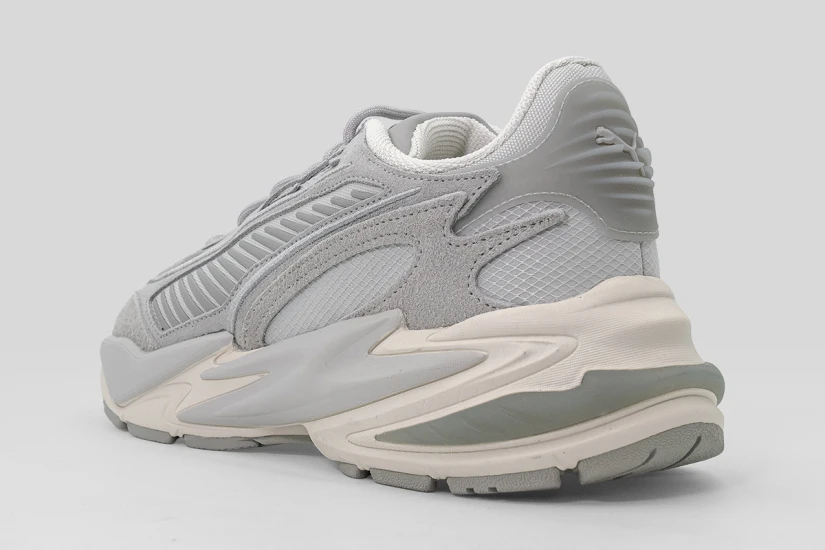 Puma RS Surge Hairy Suede Ανδρικά Sneakers Γκρι Ανοιχτό, Εκρού