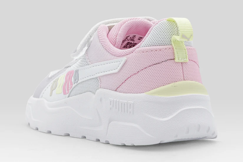 Puma Trinity 2 Βρεφικά Sneakers Λευκά, Γκρι, Ροζ, Κίτρινα