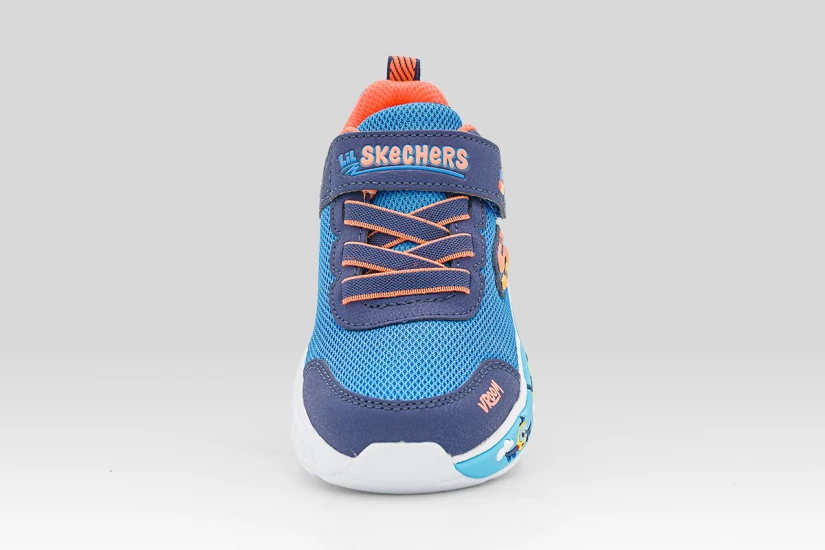 Skechers Play Scene Βρεφικά Sneakers Μπλε, Λευκά, Πορτοκαλί