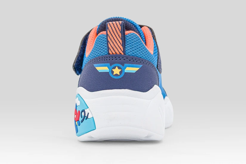 Skechers Play Scene Βρεφικά Sneakers Μπλε, Λευκά, Πορτοκαλί