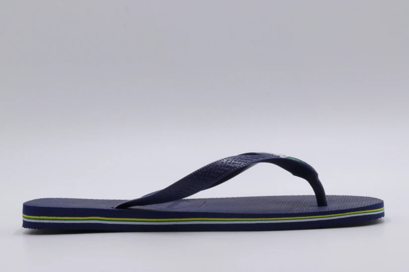 Havaianas Brasil Logo Unisex Σαγιονάρες Μπλε Σκούρο, Λευκές