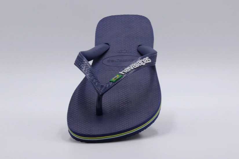 Havaianas Brasil Logo Unisex Σαγιονάρες Μπλε Σκούρο, Λευκές