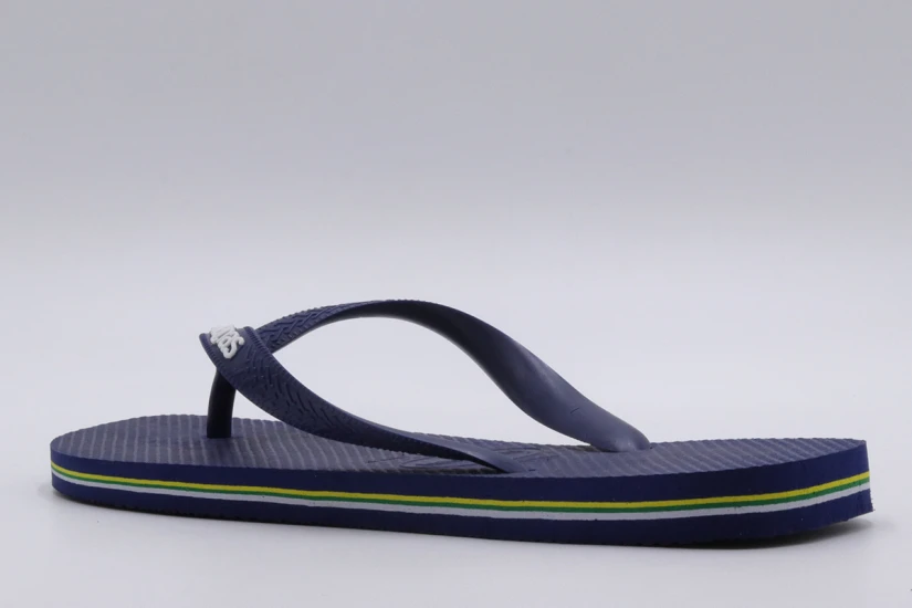 Havaianas Brasil Logo Unisex Σαγιονάρες Μπλε Σκούρο, Λευκές