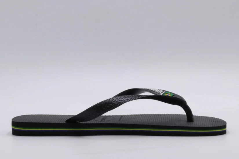 Havaianas Brasil Logo Unisex Σαγιονάρες Μαύρες, Λευκές