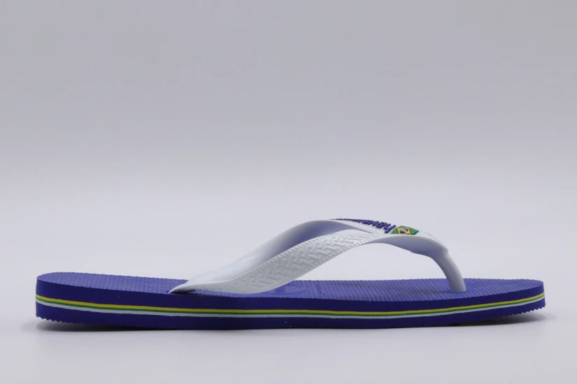 Havaianas Brasil Logo Unisex Σαγιονάρες Μπλε, Λευκές