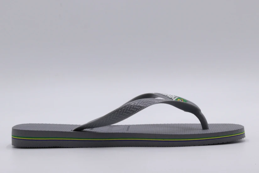Havaianas Brasil Logo Unisex Σαγιονάρες Γκρι, Λευκό