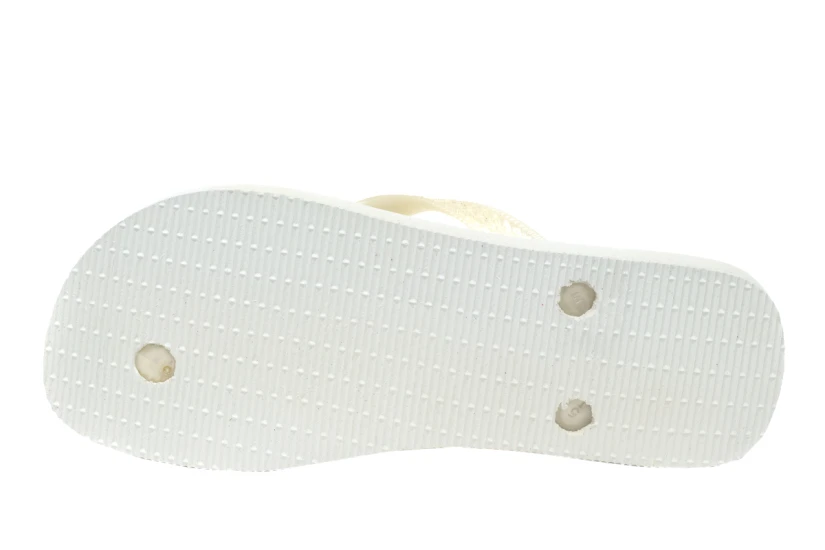 Havaianas Top Logo Metallic Σαγιονάρες Λευκές, Ζαχαρί, Μπρονζέ