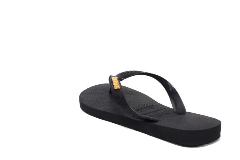 Havaianas Top Logo Metallic Σαγιονάρες Μαύρες, Μπρονζέ