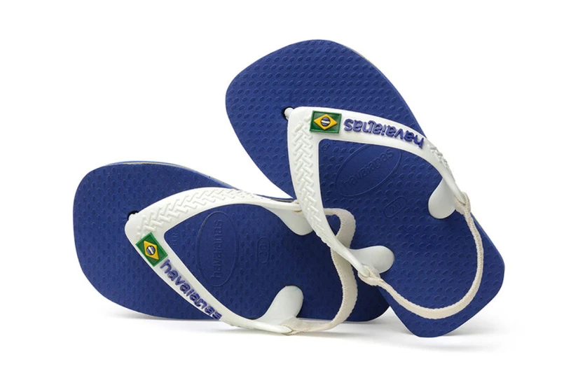 Havaianas Brasil Logo Βρεφικές Σαγιονάρες Ρουά, Λευκό