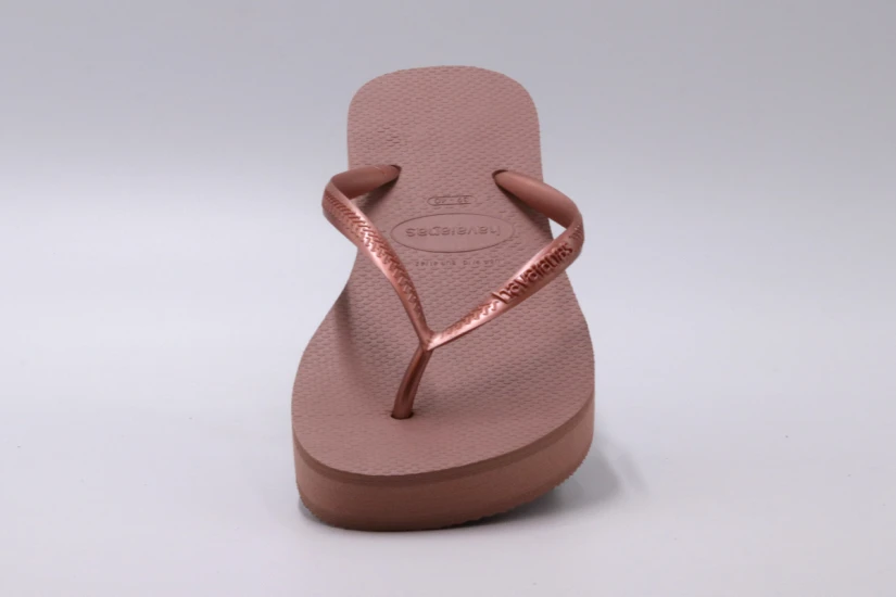 Havaianas Slim Flatform Σαγιονάρες Ροζ, Μπρονζέ