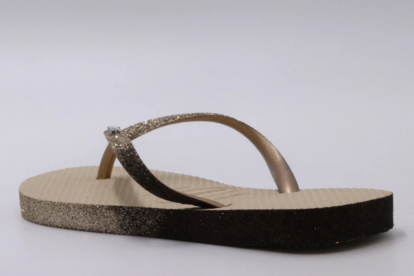 Havaianas Slim Sparkle Σαγιονάρες Μπεζ, Χρυσές