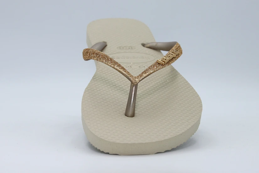 Havaianas Slim Glitter II Σαγιονάρες Μπεζ, Χρυσές