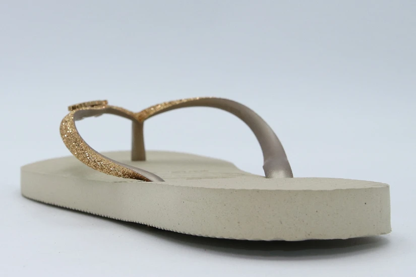 Havaianas Slim Glitter II Σαγιονάρες Μπεζ, Χρυσές