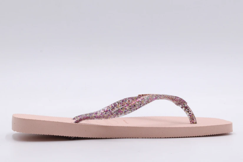 Havaianas Slim Square Logo Metallic Σαγιονάρες Ροζ, Φούξια