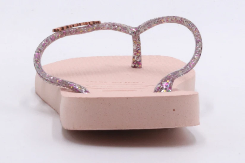 Havaianas Slim Square Logo Metallic Σαγιονάρες Ροζ, Φούξια
