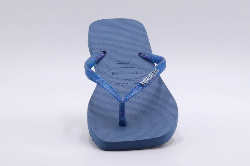Havaianas Slim Square Logo Metallic Σαγιονάρες Μπλε, Μπλε Σκούρο
