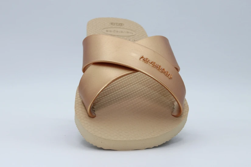 Havaianas Aqua Metallic Παντόφλες Χρυσές, Μπεζ