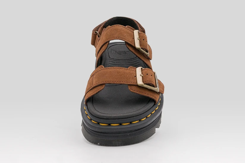 Dr. Martens Zebzag Nubuck Platform Γυναικεία Σανδάλια Καφέ