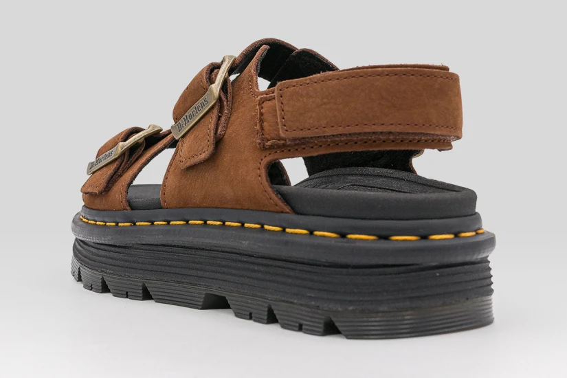 Dr. Martens Zebzag Nubuck Platform Γυναικεία Σανδάλια Καφέ
