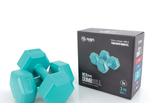 Amila Αλτήρας Εξάγωνος Plastic Series 3,00Kg Ζευγάρι (44534)