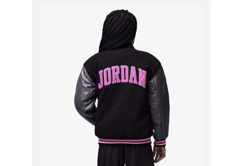 Jordan Varsity Παιδικό Μπουφάν Bomber Μαύρο, Φούξια, Γκρι Σκούρο