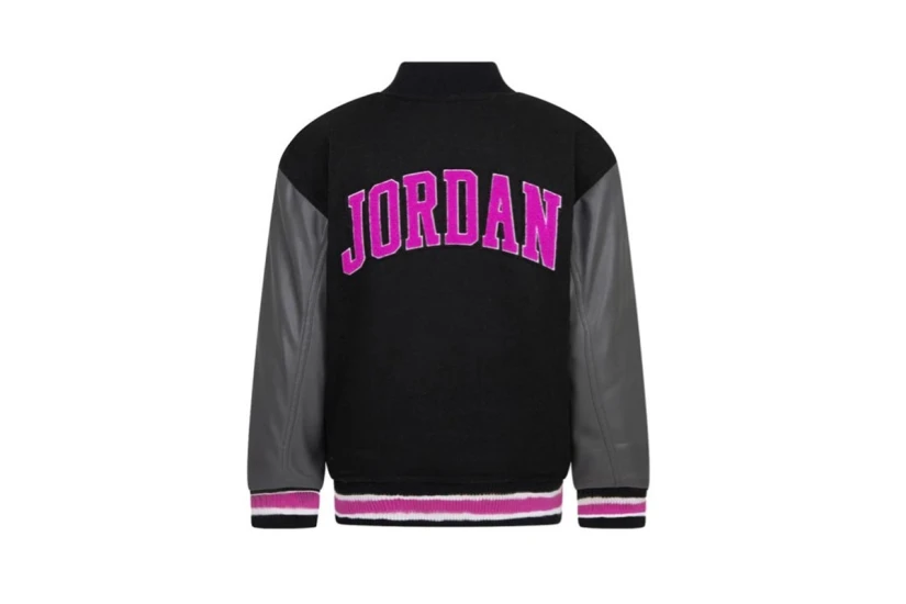 Jordan Varsity Παιδικό Μπουφάν Bomber Μαύρο, Φούξια, Γκρι Σκούρο