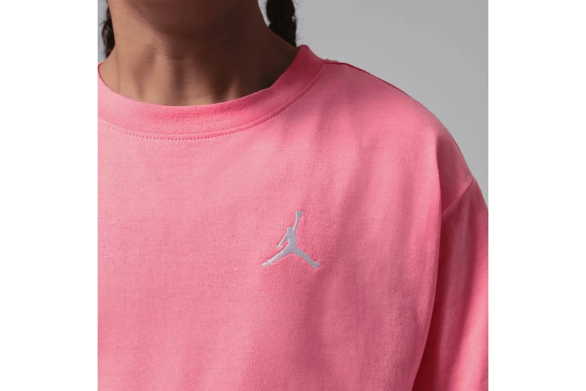 Jordan Brooklyn Essentials Embroidered Παιδικό Κοντομάνικο T-Shirt Ροζ