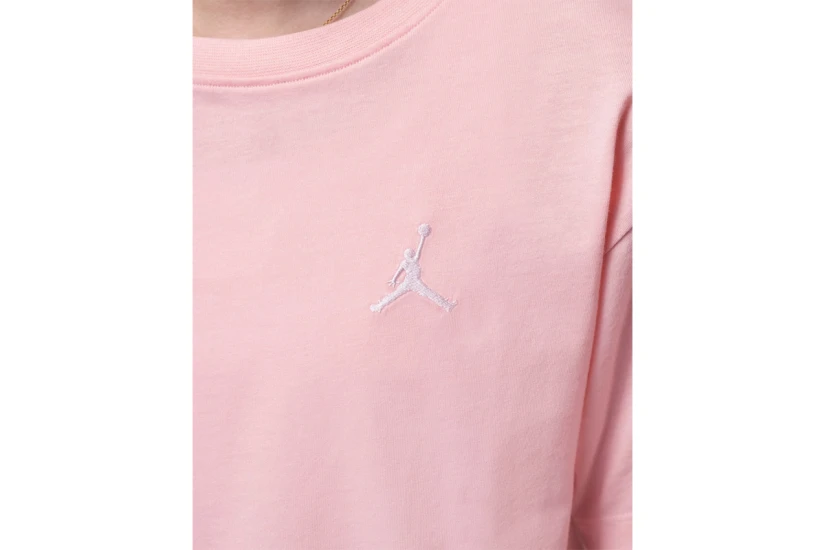 Jordan Brooklyn Essentials Embroidered Παιδικό Κοντομάνικο T-Shirt Ροζ