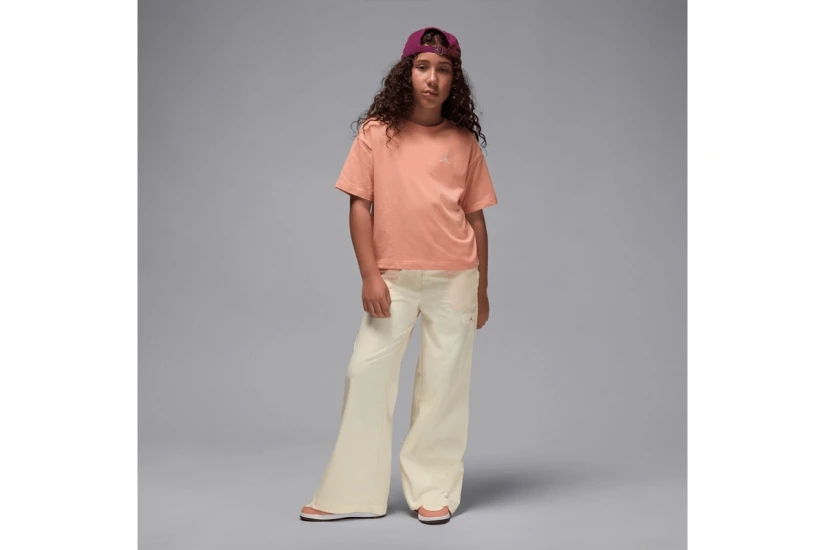 Jordan Brooklyn Essentials Embroidered Παιδικό Κοντομάνικο T-Shirt Σομόν