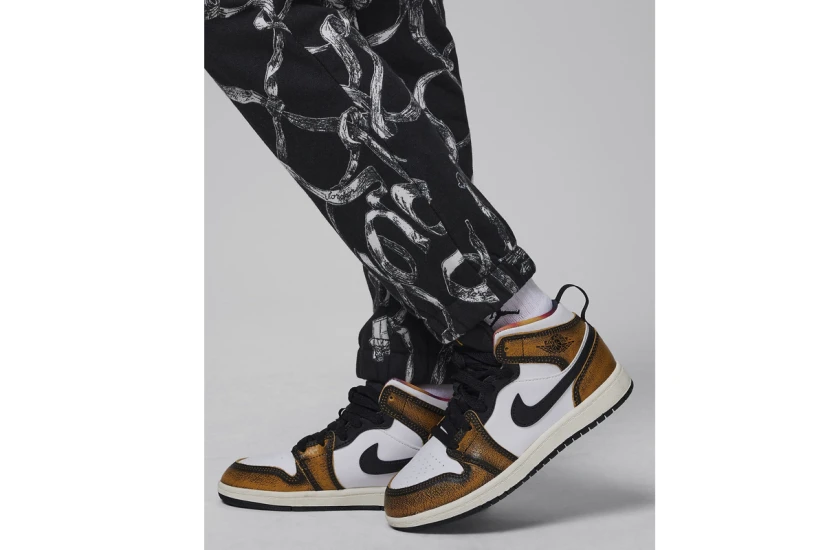 Jordan Brooklyn Fleece Παιδικό Παντελόνι Φόρμας Μαύρο, Λευκό