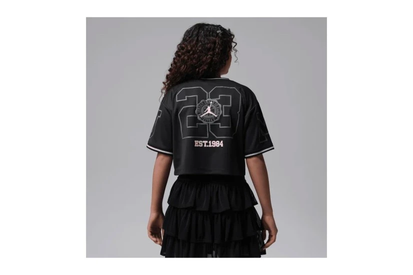 Jordan Secret Diary Jersey Παιδικό Κοντομάνικο Cropped T-Shirt Μαύρο