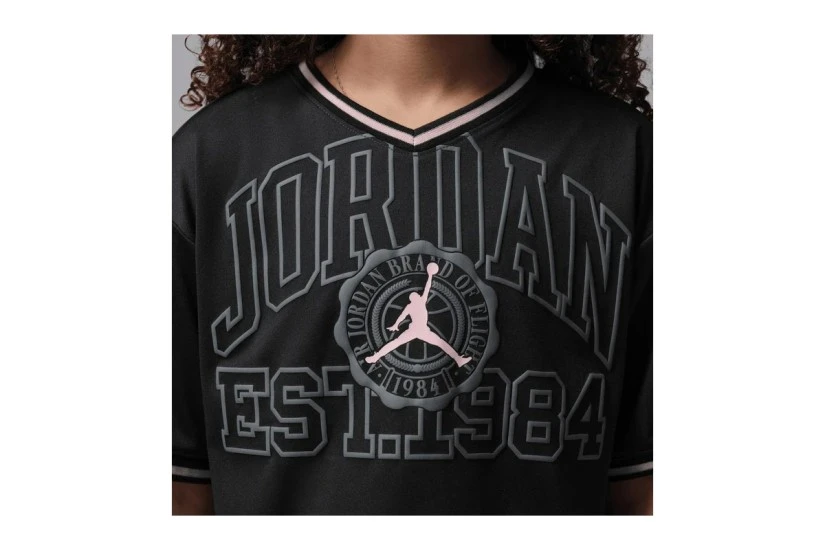 Jordan Secret Diary Jersey Παιδικό Κοντομάνικο Cropped T-Shirt Μαύρο