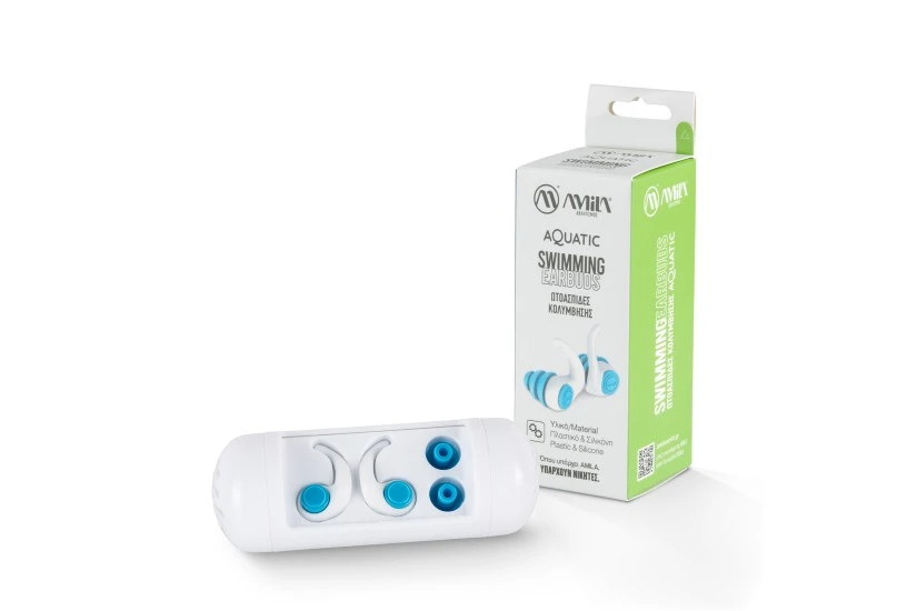 Amila Ωτοασπίδες Κολύμβησης Swimming Earbuds Aquatic ? Μπλε  Λευκό (47046)