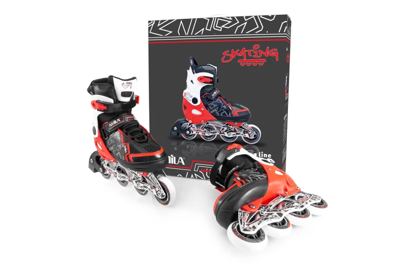 Amila In-Line Skate Αλουμινίου Μαύρα, Λευκά, Κόκκινα No.37-40