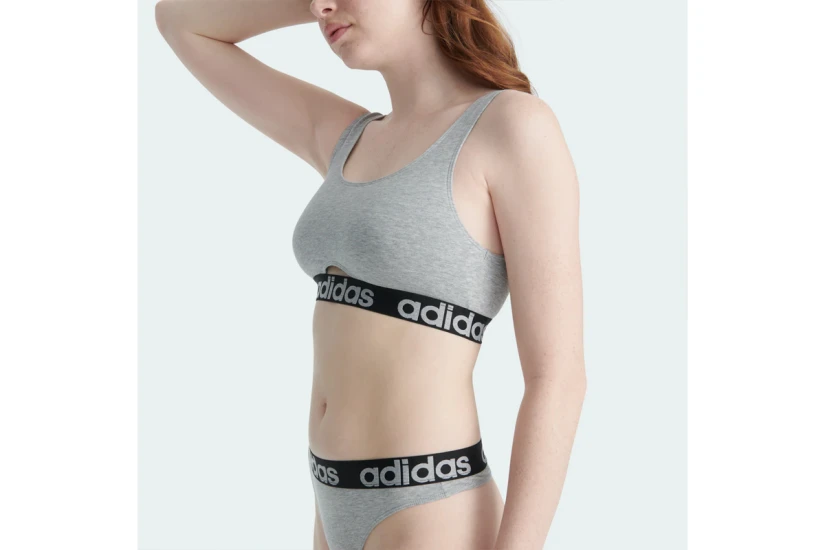 Adidas Performance Scoop Γυναικείο Bralette Γκρι, Μαύρο, Λευκό