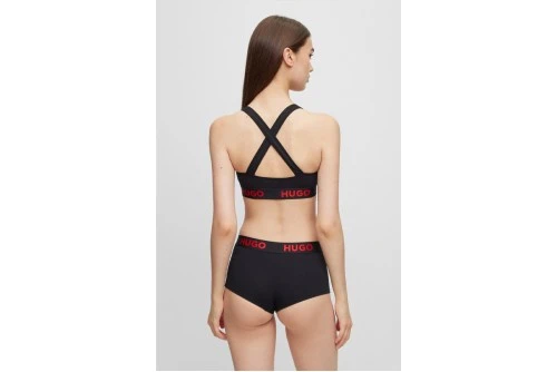 Hugo Padded Sporty Logo Cross-Back Bralette Γυναικείο (50469628 001)