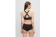 Hugo Padded Sporty Logo Cross-Back Γυναικείο Bralette Μαύρο