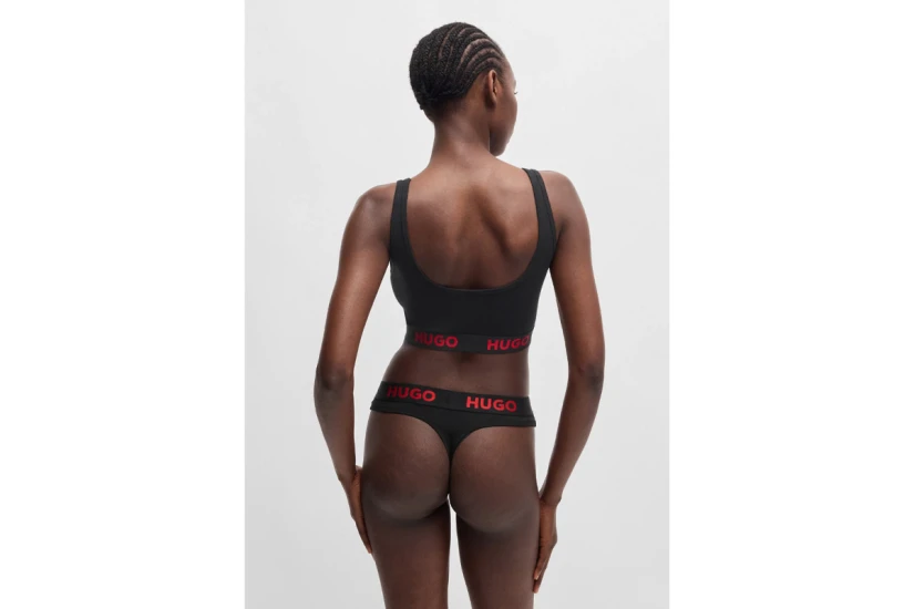Hugo Sporty Logo Γυναικείο Bralette Μαύρο